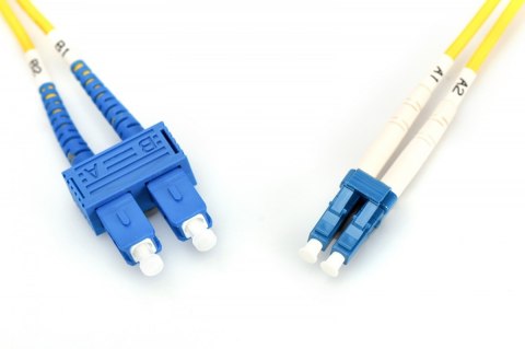 Patch cord światłowodowy FO LC-SC SM 9/125 OS2 duplex LSOH 3m Żółty