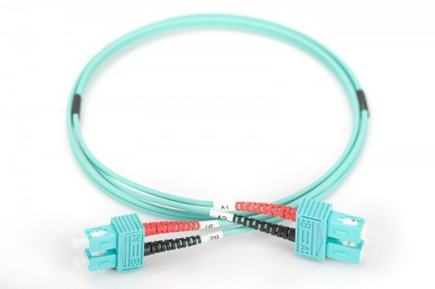 Patch cord światłowodowy FO SC-SC MM 50/125 OM3 duplex LSOH 2m Turkusowy