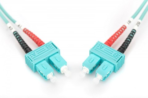 Patch cord światłowodowy FO SC-SC MM 50/125 OM3 duplex LSOH 2m Turkusowy