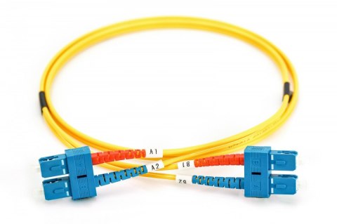Patch cord światłowodowy FO SC-SC SM 9/125 OS2 duplex LSOH 1m Żółty
