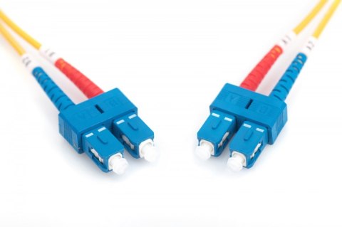Patch cord światłowodowy FO SC-SC SM 9/125 OS2 duplex LSOH 1m Żółty