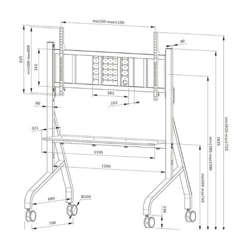 Stojak MOVE Go XL Mobile Floor Stand (fast install, height adj) Stojak MOVE Go XL Mobile Floor Stand (fast install, height adj)