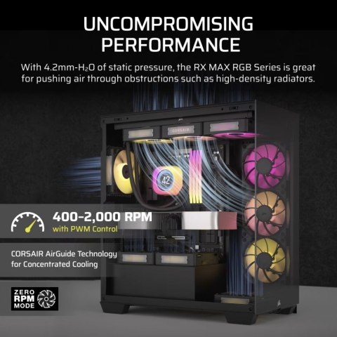 Wentylator iCUE LINK RX120 MAX RGB 120mm Triple Fan Kit Wentylator iCUE LINK RX120 MAX RGB 120mm Triple Fan Kit