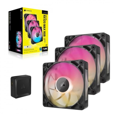 Wentylator iCUE LINK RX120 MAX RGB 120mm Triple Fan Kit Wentylator iCUE LINK RX120 MAX RGB 120mm Triple Fan Kit