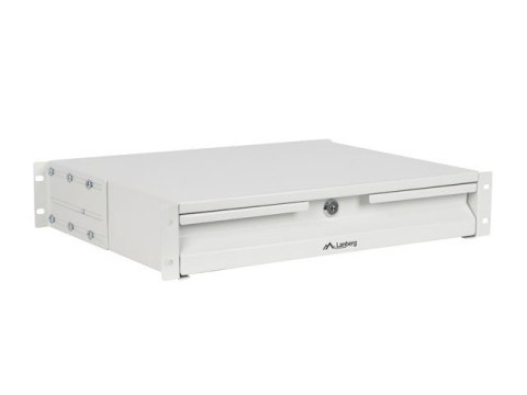 Szuflada do szaf 19 cali 2U 360mm szara 2U/483x360mm udźwig do 90kg montaż 4 punktowy