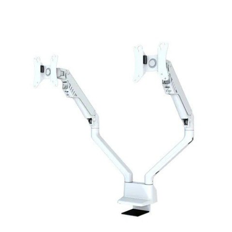 Uchwyt biurkowy FPMA-D750DWHITE2 na 2 ekrany 10-32 cali 75x75-100x100 2-8kg h:20-51cm PIVOT 180 stopni