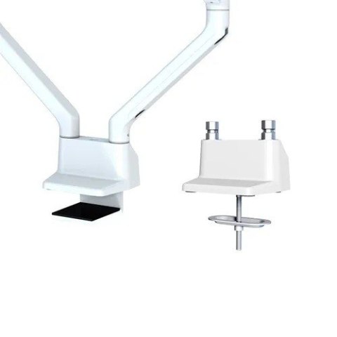 Uchwyt biurkowy FPMA-D750DWHITE2 na 2 ekrany 10-32 cali 75x75-100x100 2-8kg h:20-51cm PIVOT 180 stopni