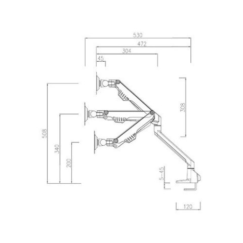 Uchwyt biurkowy FPMA-D750DWHITE2 na 2 ekrany 10-32 cali 75x75-100x100 2-8kg h:20-51cm PIVOT 180 stopni