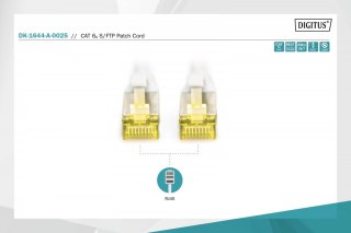 Patch cord S/FTP kat.6A LSOH 0,25m Szary