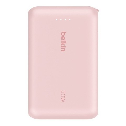 PowerBank BoostCharge 10k mAh 20w wbudowany kabel-C, port-C, różowy