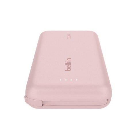 PowerBank BoostCharge 10k mAh 20w wbudowany kabel-C, port-C, różowy