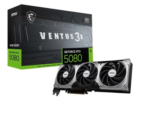 Karta graficzna GeForce RTX 5080 VENTUS 3X OC 16G GDDR7 256bit DP/HDMI Karta graficzna GeForce RTX 5080 VENTUS 3X OC 16G GDDR7 256bit DP/HDMI