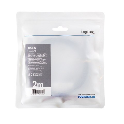 Kabel USB3.2 gen1 TypeC do USB-C/F, PD, 2m