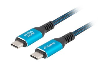 Kabel USB-C M/M USB4 1M 240W 8K 60HZ czarno-niebieski