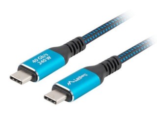 Kabel USB-C M/M USB4 2M 240W 8K 60HZ czarno-niebieski