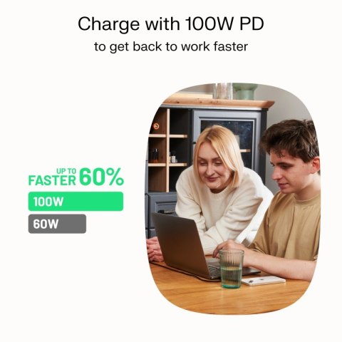 Kabel USB-C-USB-C PowerStream 100W oplot 0.3m czarny