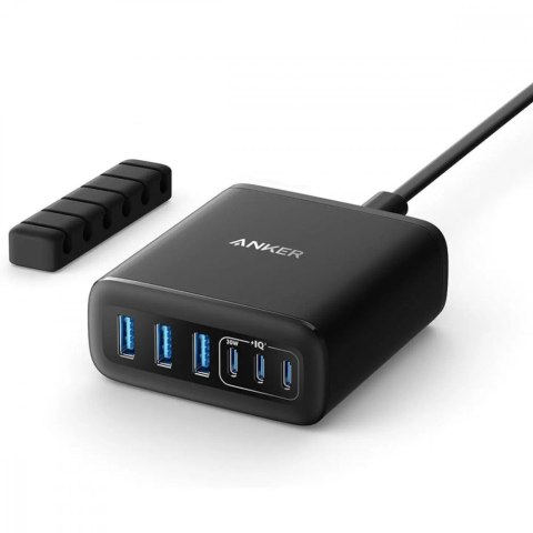 Ładowarka GaN 112W 3xUSB-A 3xUSB-C czarna