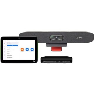 Pakiet Studio do małych sal, współpraca z usługą Zoom Rooms: Kamera z głośnikiem soundbar Studio R30 USB i komputerem HP z TC10