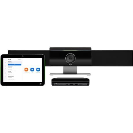 Pakiet Studio do sal średniej wielkości, Zoom Rooms: Kamera z głośnikiem soundbar Studio USB i komputerem HP z TC10 (ABB) 9C961A Pakiet Studio do sal średniej wielkości, Zoom Rooms: Kamera z głośnikiem soundbar Studio USB i komputerem HP z TC10 (ABB) 9C961A