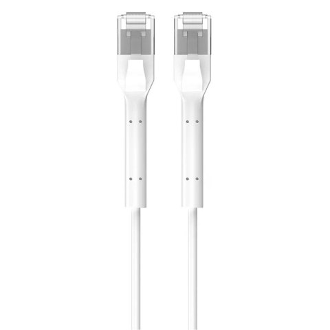 Patchcord kat.6a U/FTP 1Gbps miedź kabel sieciowy skrętka, łamana końcówka 2m biały