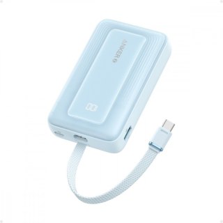 Powerbank ZOLO 10000mAh 30W wbudowany kabel USB-C, niebieski