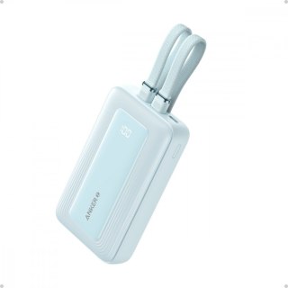 Powerbank ZOLO 10000mAh 30W wbudowany kabel USB-C oraz USB-Lightning, niebieski