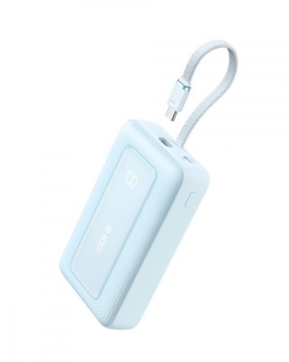 Powerbank ZOLO 20000mAh 30W wbudowany kabel USB-C, niebieski
