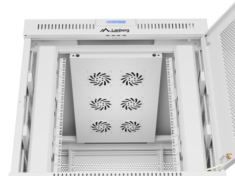 Szafa instalacyjna rack stojąca 19 cali 15U 800x1000 drzwi perforowane LCD szara (Flat pack)