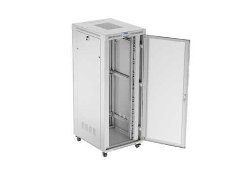 Szafa instalacyjna rack stojąca 19 cali 42U 800x1000 drzwi perforowane LCD szara (Flat pack)