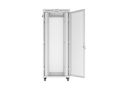 Szafa instalacyjna rack stojąca 19 cali 42U 800x1000 drzwi perforowane LCD szara (Flat pack)