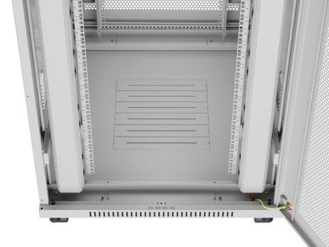 Szafa instalacyjna rack stojąca 19 cali 42U 800x1000 drzwi perforowane LCD szara (Flat pack)