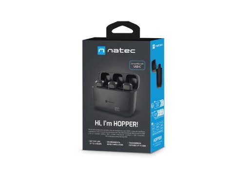 Mikrofon Natec HOPPER krawatowy bezprzewodowy USB-C (2szt.) Mikrofon Natec HOPPER krawatowy bezprzewodowy USB-C (2szt.)