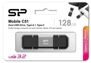Pendrive C51 128GB USB-A USB-C 120 MB/s srebrny