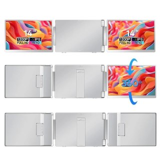 Przenośne monitory do laptopa Smart Life S7 14'', 2 monitory IPS,1080p Full HD