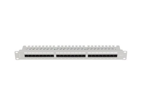 Patch panel 24 porty 1U 19 cali kat.6 UTP z organizerem kablowym, szary Patch panel 24 porty 1U 19 cali kat.6 UTP z organizerem kablowym, szary
