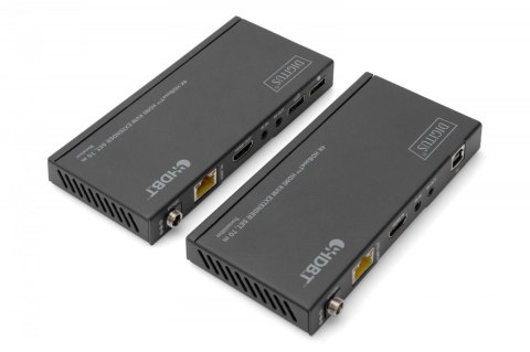 Przedłużacz/Extender KVM HDMI+USB HDBaseT 70m 4K30Hz HDCP 2.2 PoC (Power over Cable) audio IR zestaw