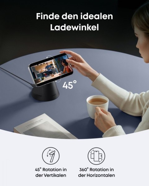 Stacja 3w1 stojak zestaw kabel+ładowarka czarna