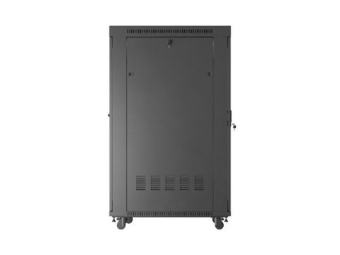 Szafa instalacyjna rack stojąca 19 cali 32U 600x1000 drzwi przeszklone LCD czarna (Flat pack)