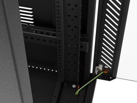 Szafa instalacyjna rack stojąca 19 cali 32U 600x1000 drzwi przeszklone LCD czarna (Flat pack)