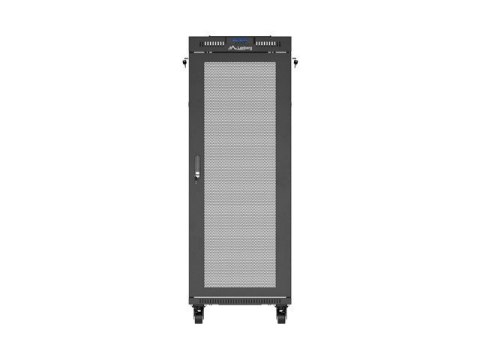 Szafa instalacyjna rack stojąca 19 cali 32U 600x800 drzwi perforowane LCD czarna (Flat pack)