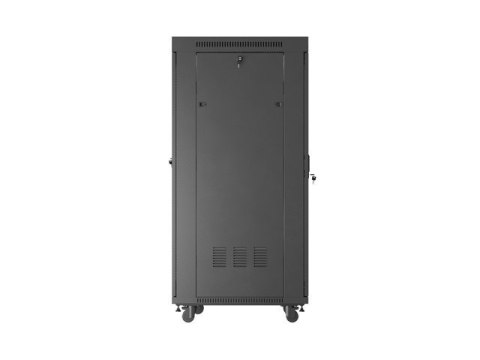 Szafa instalacyjna rack stojąca 19 cali 32U 600x800 drzwi perforowane LCD czarna (Flat pack)