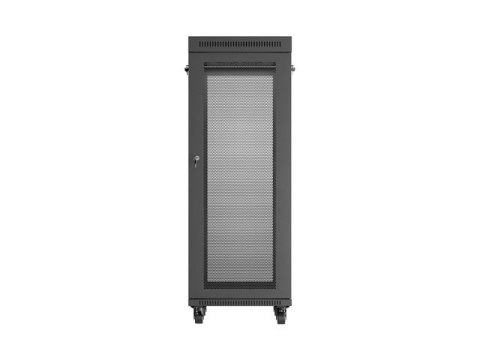Szafa instalacyjna rack stojąca 19 cali 32U 600x800 drzwi perforowane LCD czarna (Flat pack)