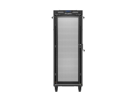 Szafa instalacyjna rack stojąca 19 cali 32U 600x800 drzwi perforowane LCD czarna (Flat pack)