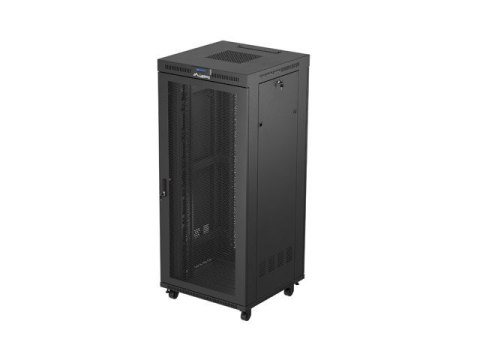 Szafa instalacyjna rack stojąca 19 cali 37U 800x800 drzwi perforowane LCD czarna (Flat pack)