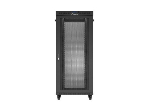Szafa instalacyjna rack stojąca 19 cali 37U 800x800 drzwi perforowane LCD czarna (Flat pack)