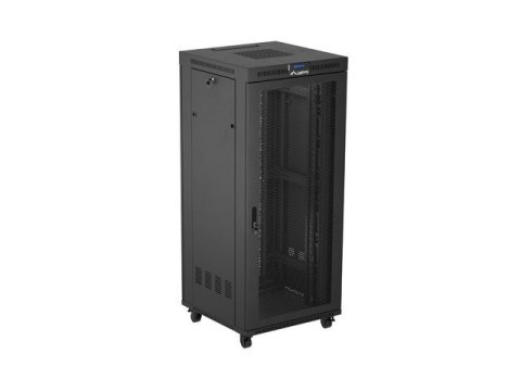 Szafa instalacyjna rack stojąca 19 cali 37U 800x800 drzwi perforowane LCD czarna (Flat pack)