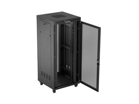 Szafa instalacyjna rack stojąca 19 cali 37U 800x800 drzwi perforowane LCD czarna (Flat pack)