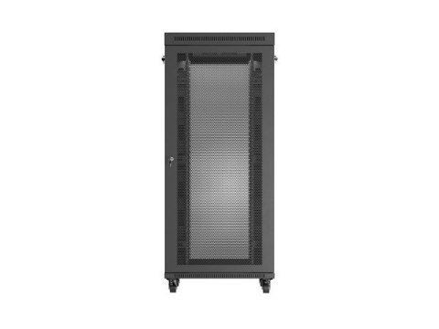 Szafa instalacyjna rack stojąca 19 cali 37U 800x800 drzwi perforowane LCD czarna (Flat pack)