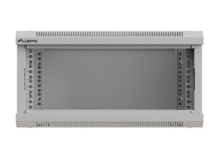 Szafa instalacyjna rack wisząca 19" 4U 540x350 szara drzwi przeszklone ( flat pack)