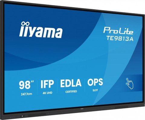 Monitor 98 cali TE9813A-B1AG INFRARED,40pkt,IPS,4K,7H,450cd/m2, WiFi,USB, ANDROID 14, Google EDLA,2x20W, UCHWYT CIENNY